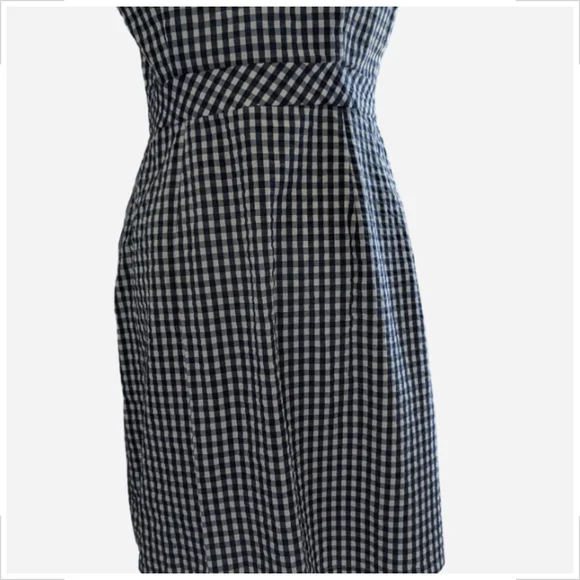 J. Crew Navy and White Gingham Midi Dress - Picture 4 of 14